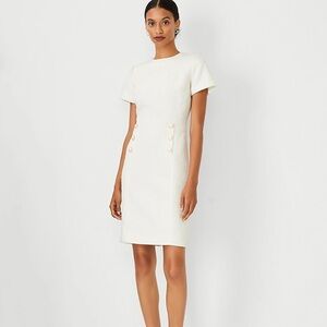 Ann Taylor Pearlized Button Tweed Sheath Dress